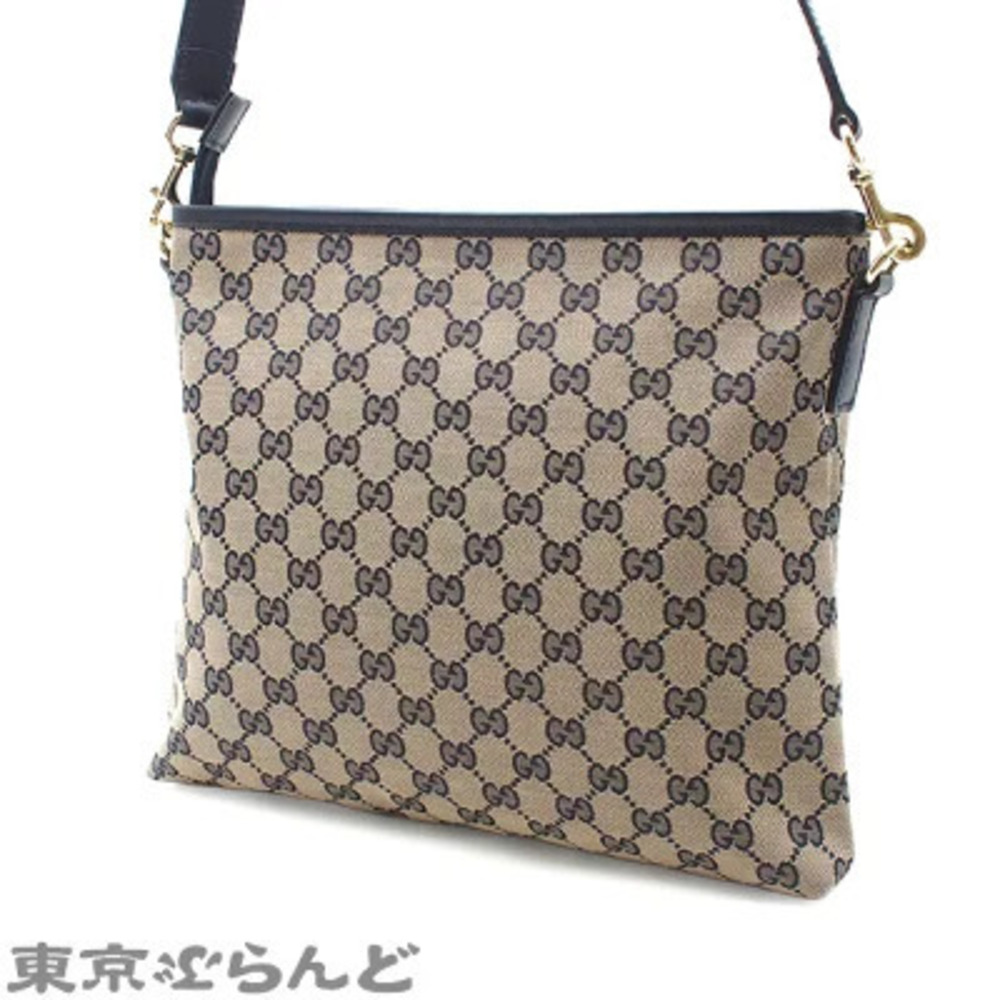 Gucci GG Sherry Shoulder Bag Canvas Navy Blue Red - Picture 2 of 9